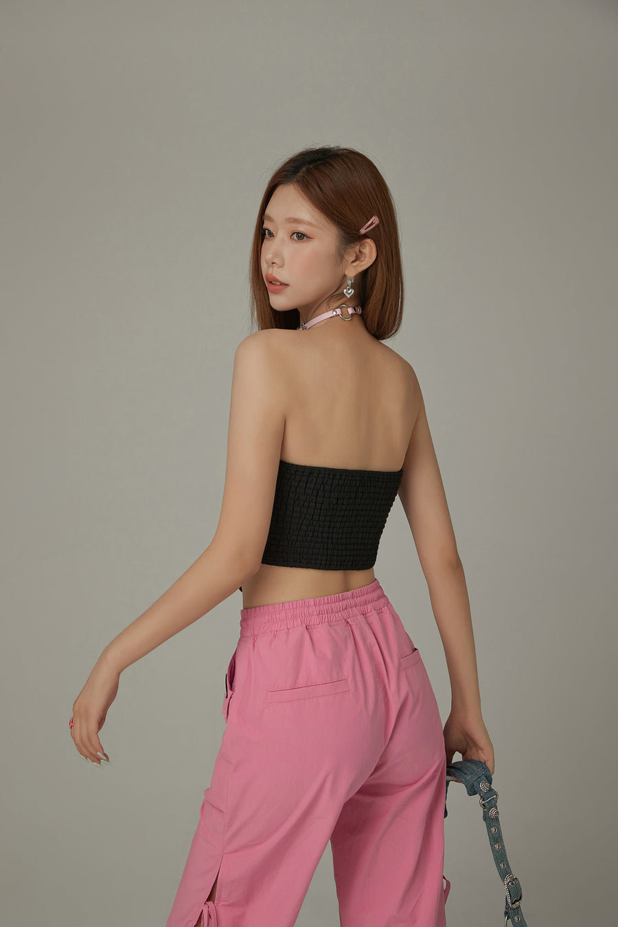 CHUU Lined Logo Unbalanced Tube Top