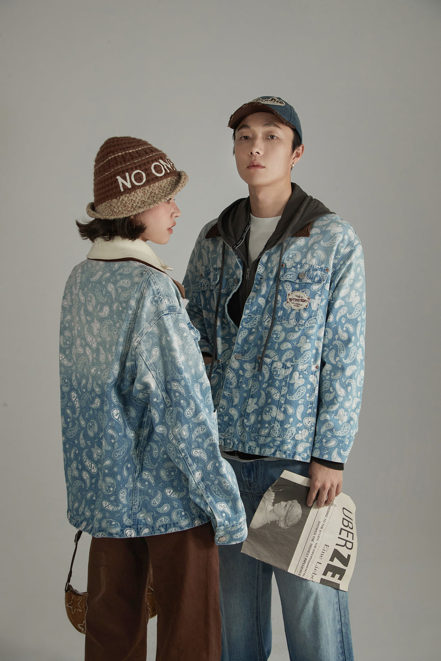 CHUU Paisley Pocket Denim Jacket