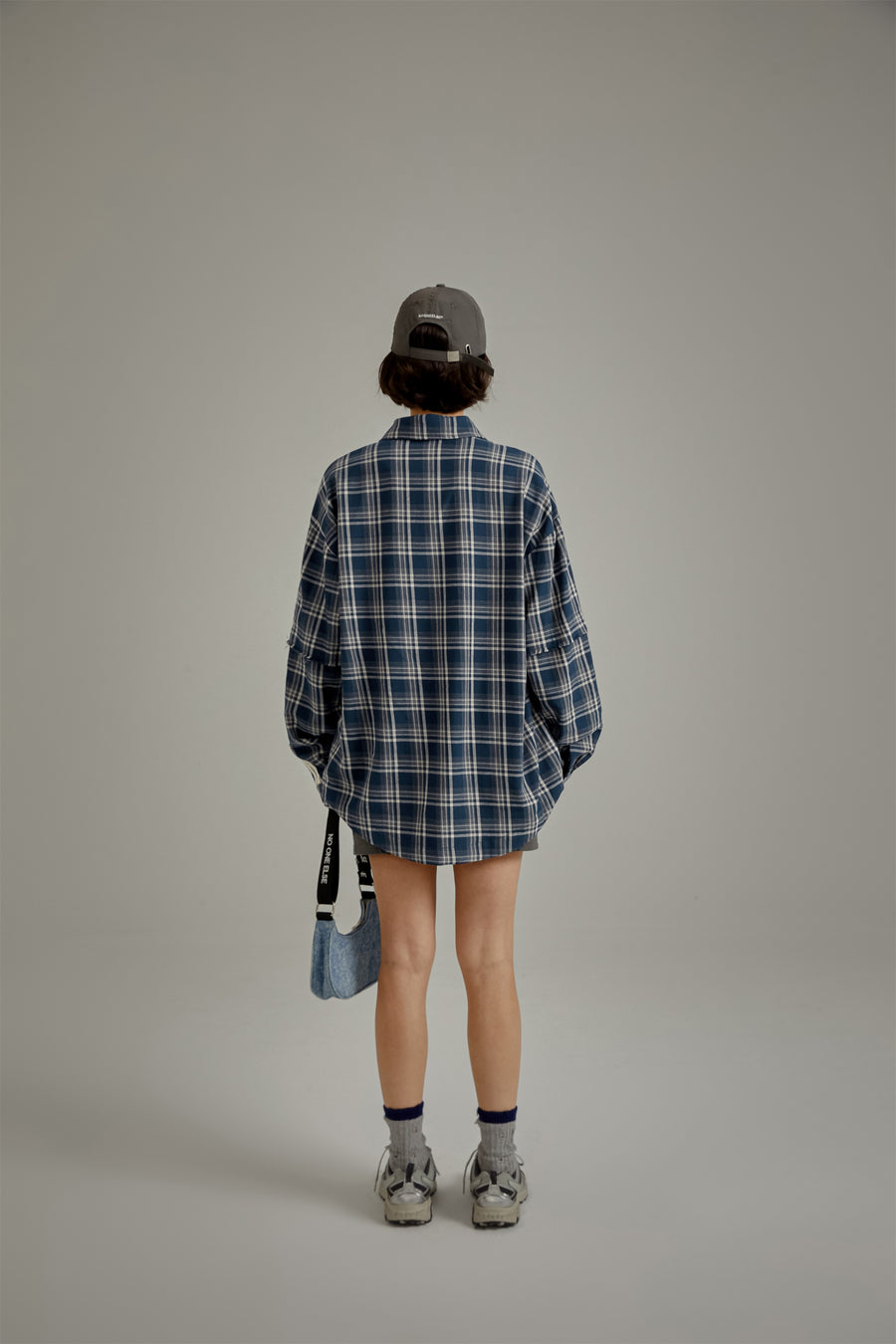 CHUU Retro Check Stitching Long Sleeve Shirt