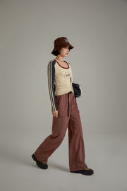 Cargo Drawstring Waist Casual Pants