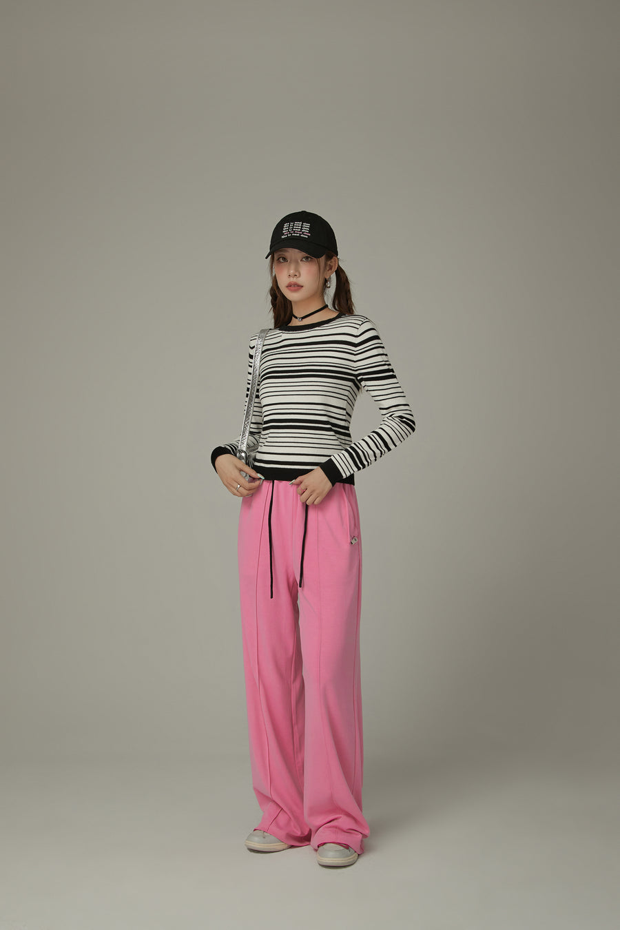 CHUU Slim Stripe Knit Top