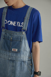 Washed Denim Suspender Jumpsuit