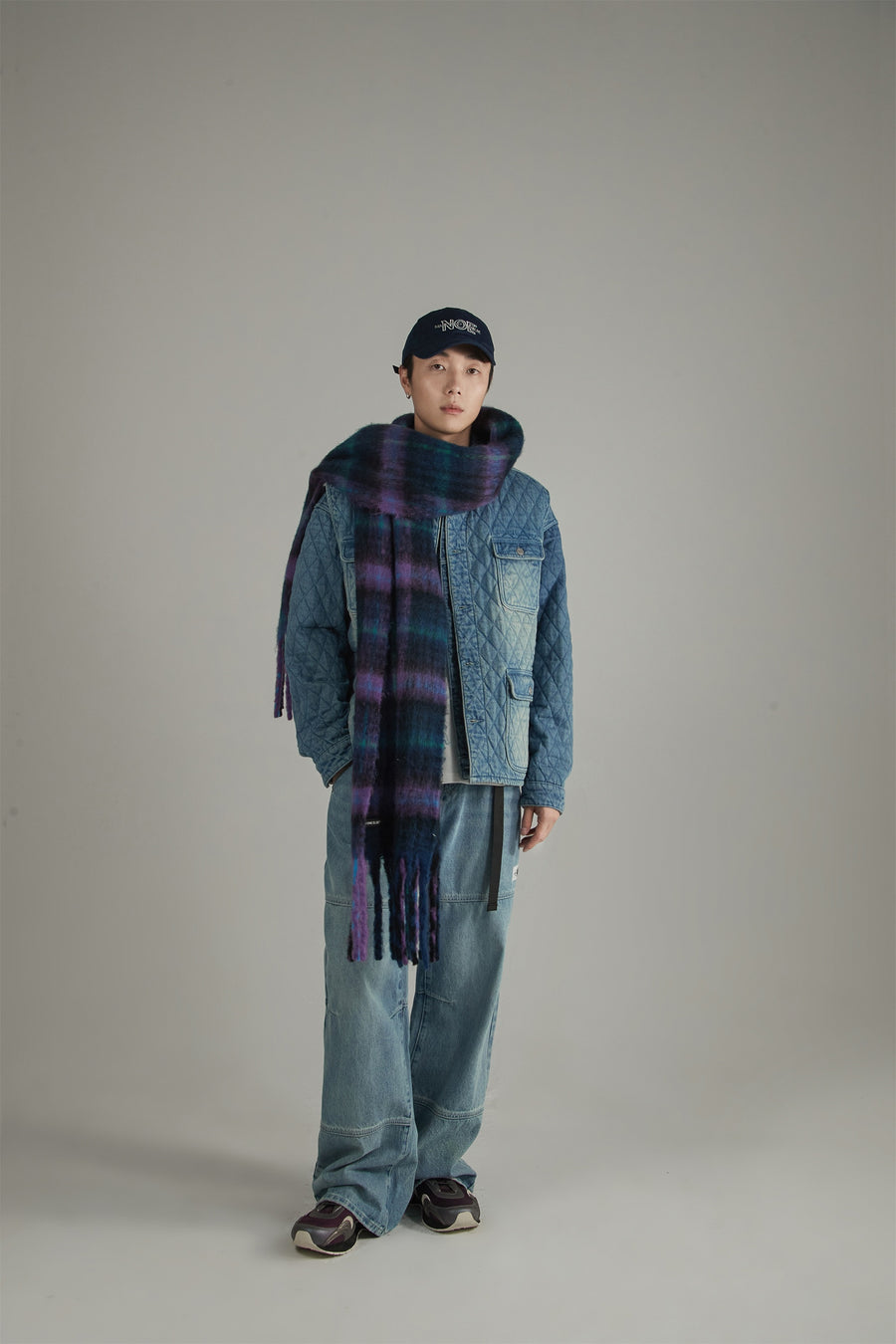 CHUU Fringe Check Muffler