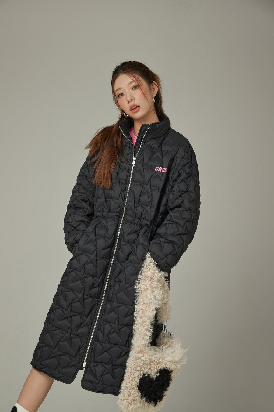 CHUU Star Quilted Padded Long Coat