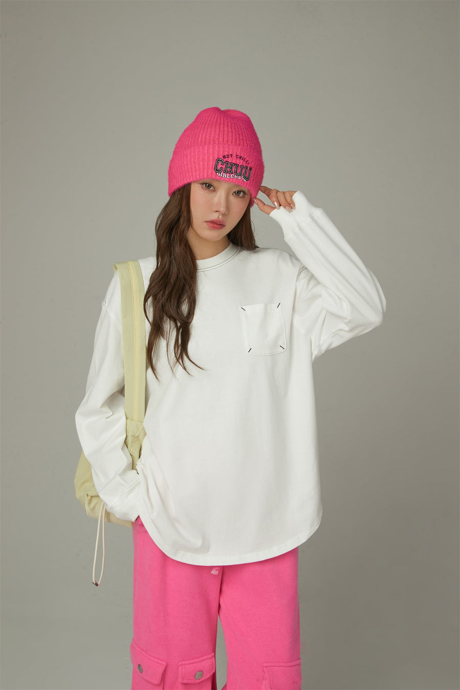 CHUU Basic Boxy Long Sleeve T-Shirt