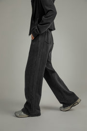 Simple Wide Casual String Pants