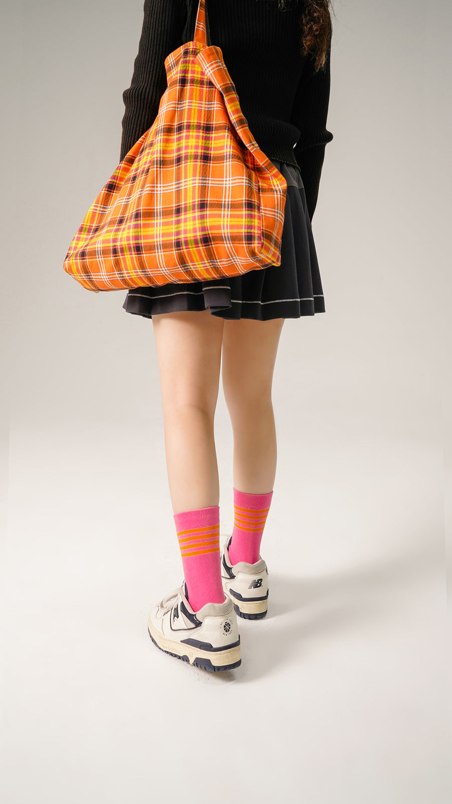 CHUU Logo Stripe Color High Socks