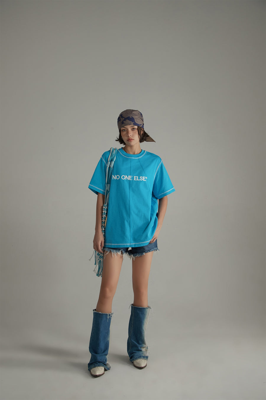 CHUU Logo Stitched Loose Fit T-Shirt