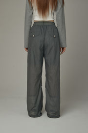 Elastic Waist String Wide Pants