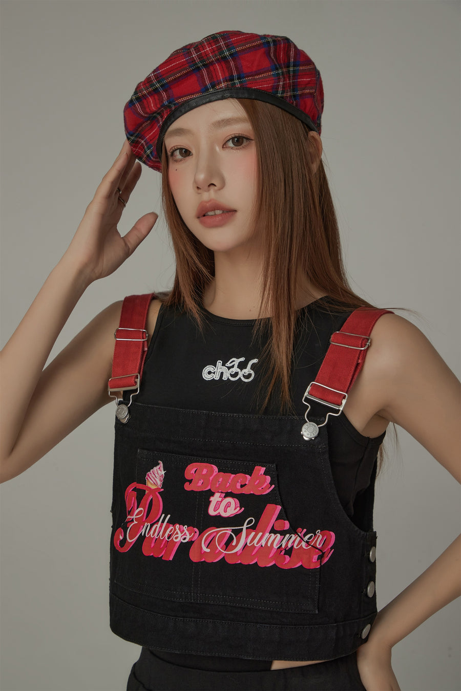 CHUU Back To Endless Summer Denim Crop Vest