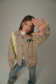 Size Doesnt Matter Rainbow Check Cardigan