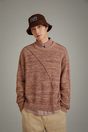 Diagonal Boxy Knit Sweater