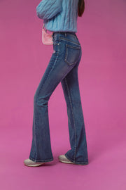 Heart Washed Bootcut Denim Jeans