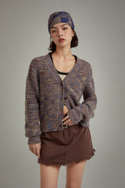 Color Knit Button Cardigan