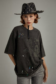 Vintage Drawstring Loose Fit T-Shirt