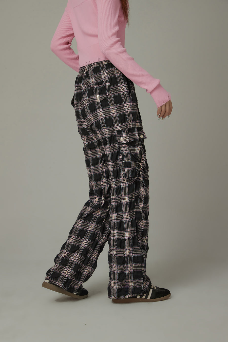 CHUU Color Pocket Check Pants