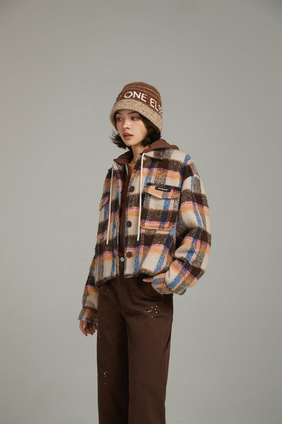 CHUU Check Vintage Coat