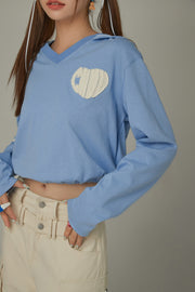 Logo Heart Crop Hoodie