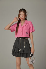 Heart Logo Pocket Cropped Shirt