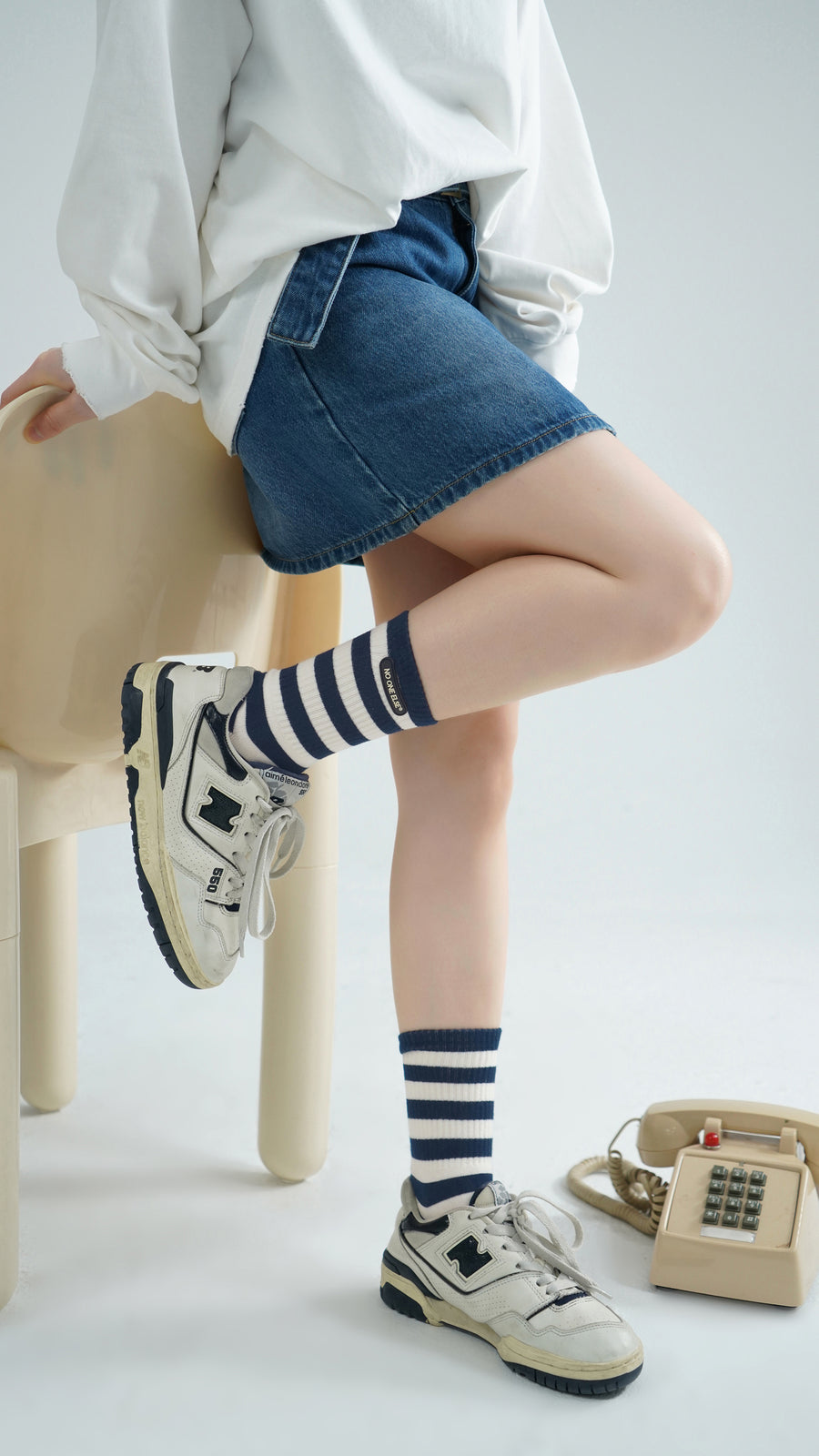CHUU Classic Striped High Socks