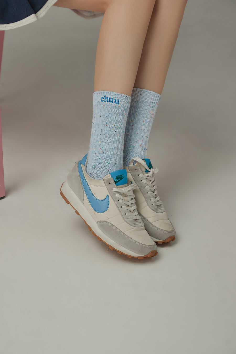 CHUU Colored Ribbed High Socks