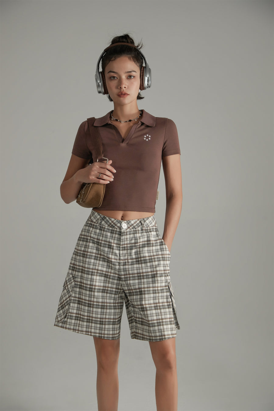 CHUU Retro Checked Color Loosefit Daily Shorts