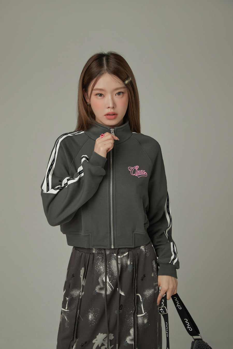 CHUU Sporty Loose Zip-Up Jacket