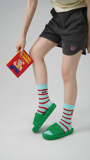 Cherry On Stripes Ankle Socks