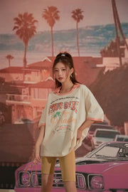 Chuu Babe Back To Paradise Color Line Neck Line Loose Fit T-Shirt