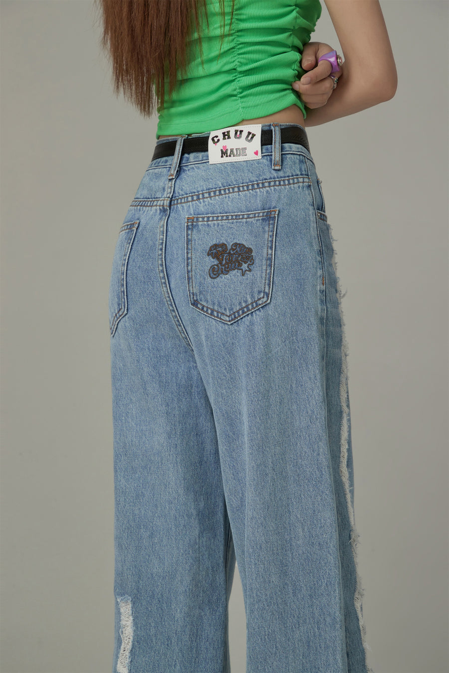 CHUU Cotton Denim Straight Pants