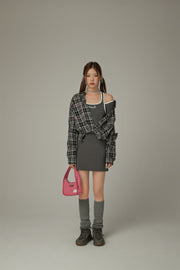 Off Shoulder Split Long Sleeve Mini Dress