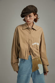 Embroidered Pocket Long Sleeve Shirt