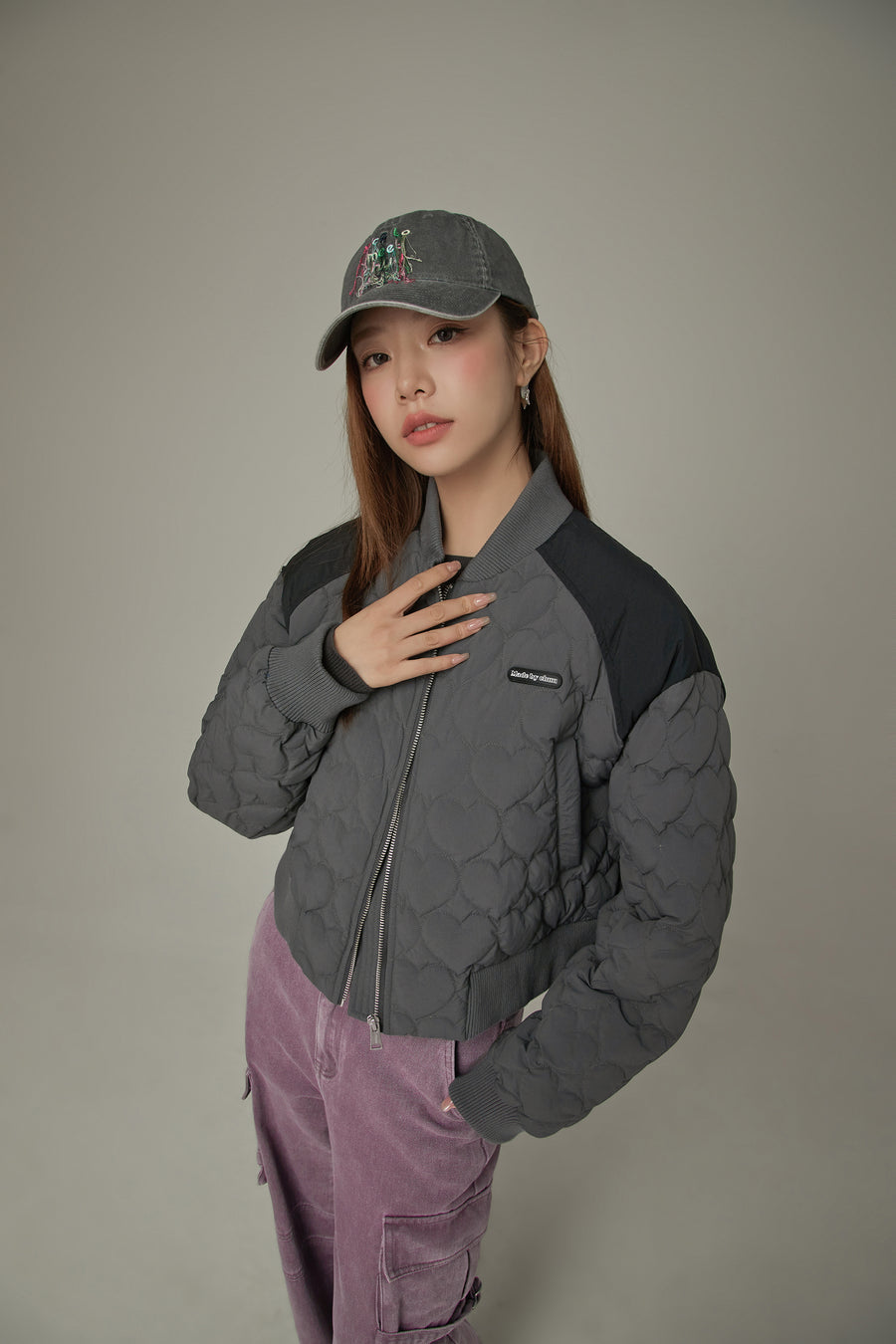 CHUU Heart Quilted Padded Jacket