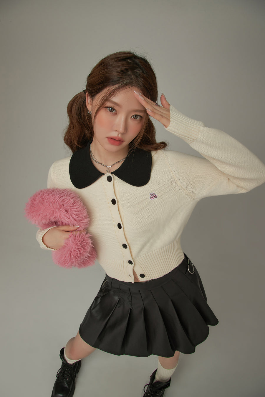 CHUU Color Collar Knit Cardigan