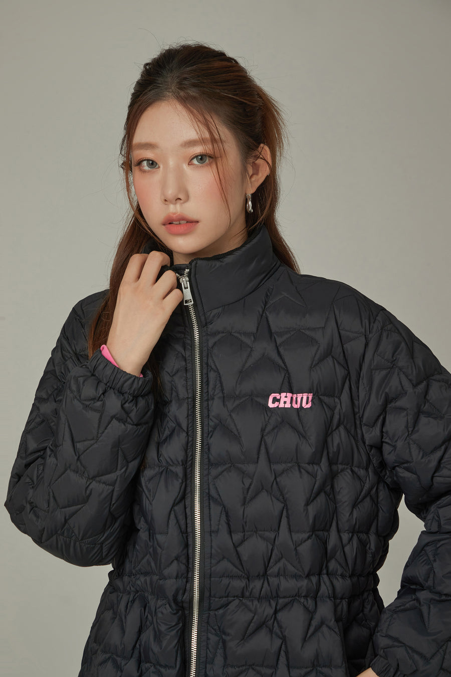 CHUU Star Quilted Padded Long Coat