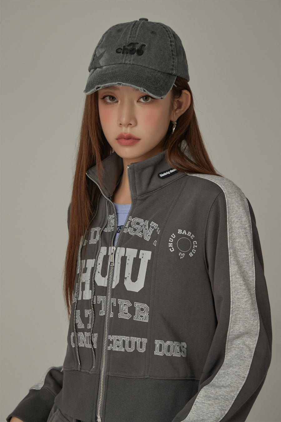 CHUU Logo Lettering Sports Color Zip-Up