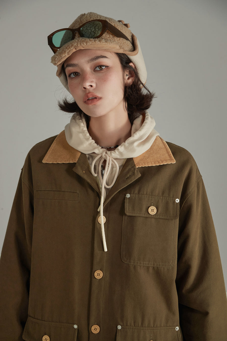 CHUU Color Combination Collar Jacket