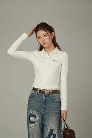 Colored Eyelet Tie Up T-Shirt