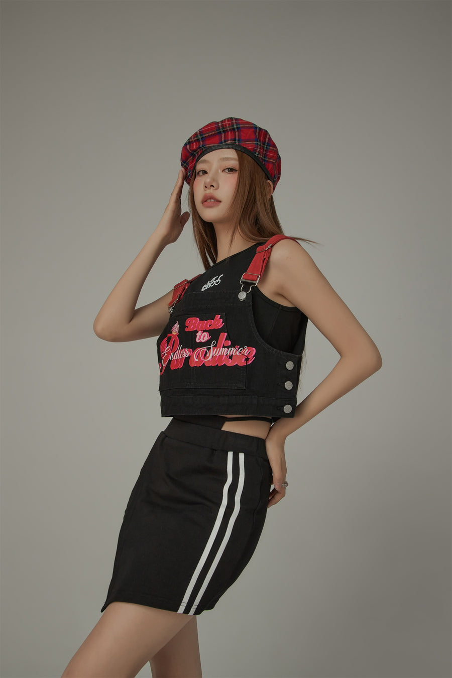 CHUU Back To Endless Summer Denim Crop Vest