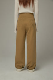 Criss Cross Belt Roll-Up Wide Pants