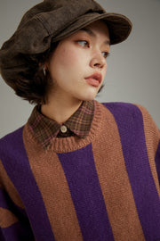 Vintage Color Scheme Stripe Knit Sweater