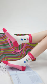 Colored Pixel High Socks