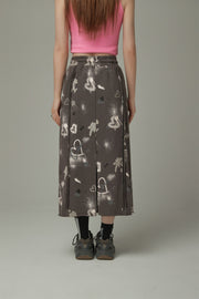 Graffiti Heart Long Skirt