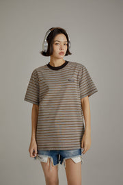 Colorblocked Striped Short Sleeve T-Shirt