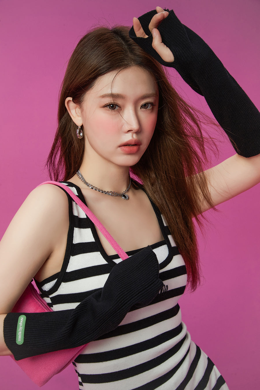 CHUU Striped Knit Sleeveless Top