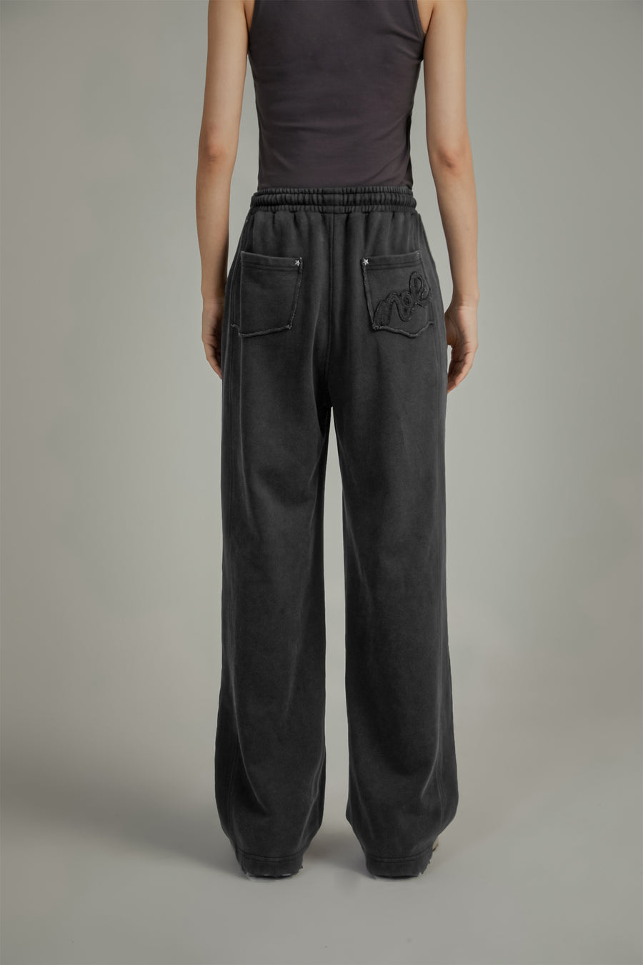 CHUU Simple Wide Casual String Pants