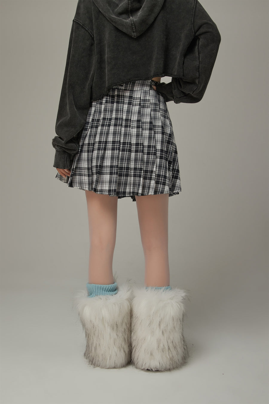 CHUU Check Pleated Skirt