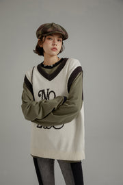 Logo Jacquard Knit Vest