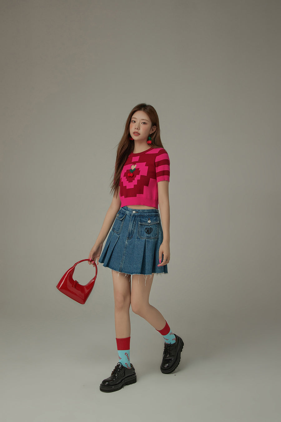 CHUU Lettering Color Ankle Socks