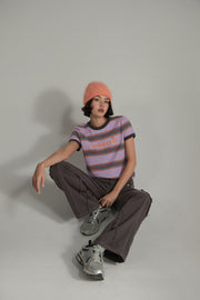 Noe Center Color Striped Short Sleeve T-Shirt